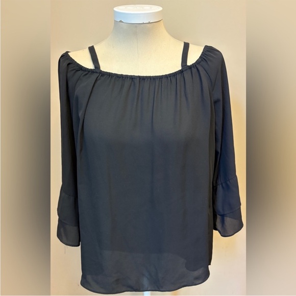 Boho Ruffle Sleeve Off-the-Shoulder Blouse Large - Picture 3 of 10